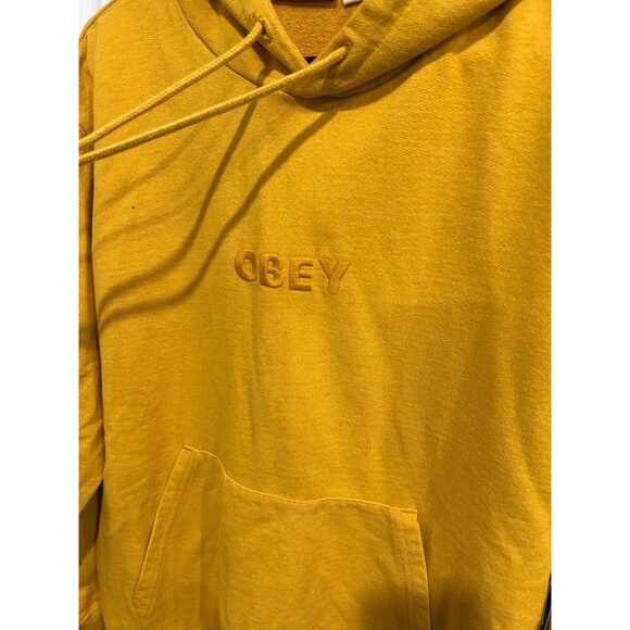 Obey Mustard Yellow Recycled Cotton/Polyester Hoodie XS - Picture 4 of 8